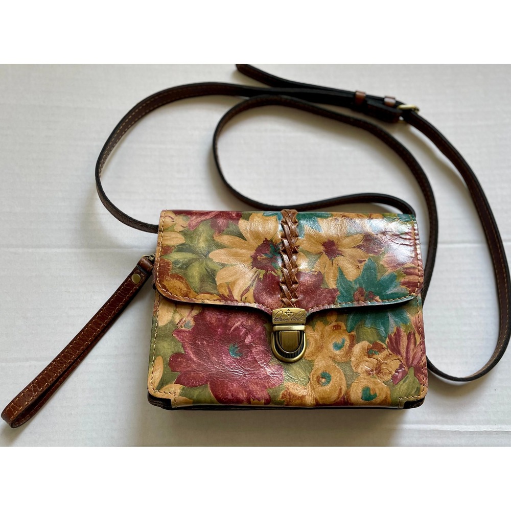 Patricia Nash Bianco Crossbody Organizer Leather Purse Bag